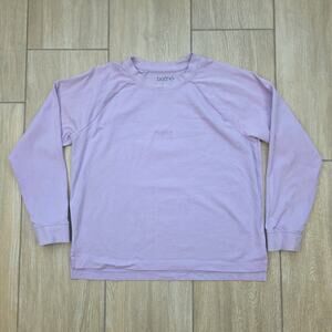 Both& Lavender Sweatshirt Womens Medium 100% Cotton Crewneck Pullover Top